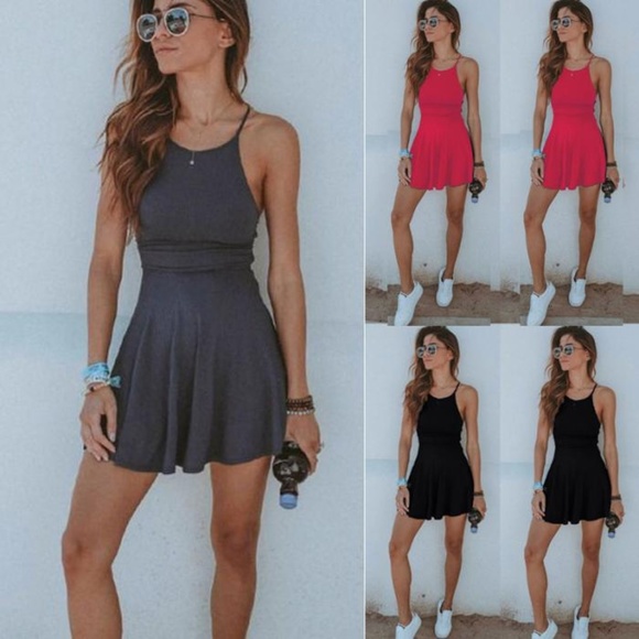 Dresses & Skirts - Halter tie flare skirt athletic dress